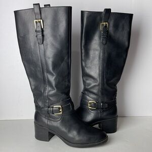 Lauren Ralph Lauren Charleen Black Tall Riding Boots 7.5